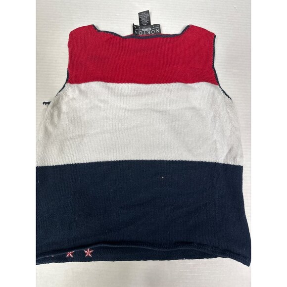 Norton Studio Petite S 2 Pc Stars Stripes Tank and Short Sleeve Cardigan - Picture 10 of 11